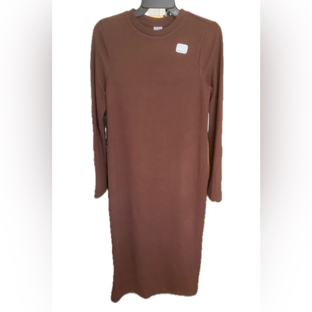 NWT Maternity Time and Tru Brown Long Sleeve Dress